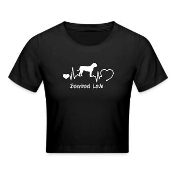 Boerboel mit Herzschlag - Frauen Cropped T-Shirt - Schwarz - Vorne - Marisol (170cm)