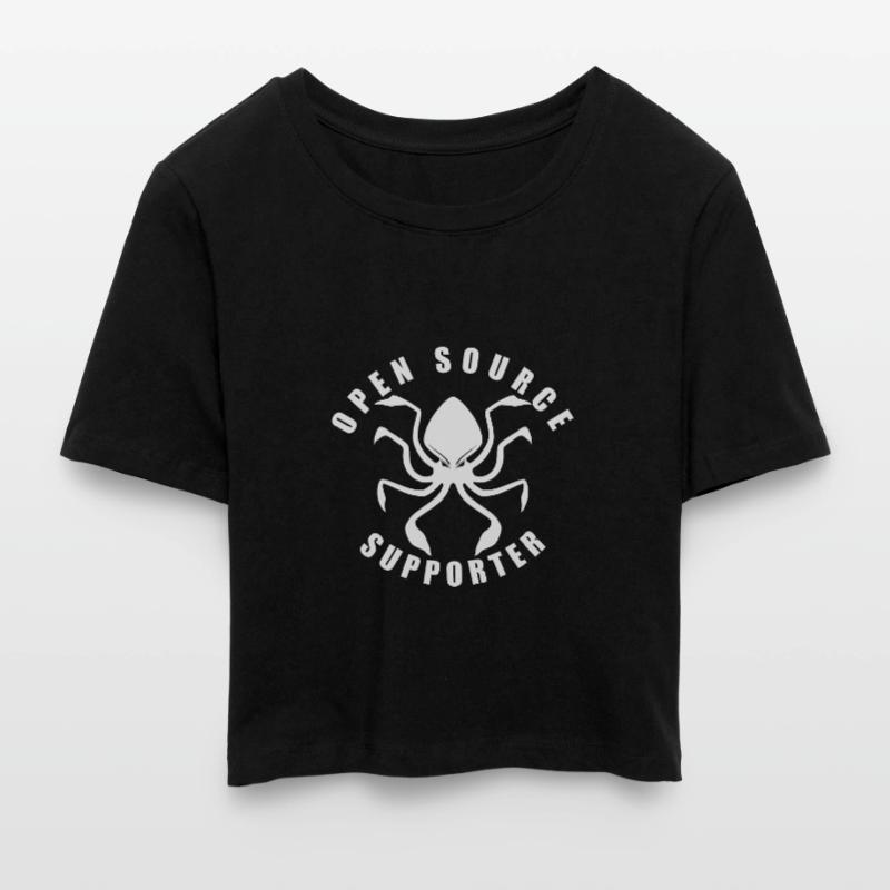 LUZILLION CODER COUTURE, OPEN SOURCE SUPPORTER Cropped T-Shirt