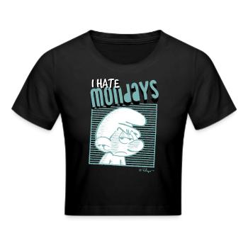 The Smurfs Gift Grouchy Smurf I Hate Mondays - Cropped T-Shirt - black - Front - Marisol (170cm)