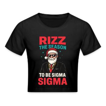 Rizz Christmas Sigma Santa Santa Claus Gen Z - Cropped T-Shirt - black - Front - Marisol (170cm)