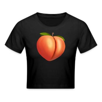 Peach Emoji Fruit Sweet Juicy Fruit Fun - Crop top - noir - Devant - Marisol (170cm)
