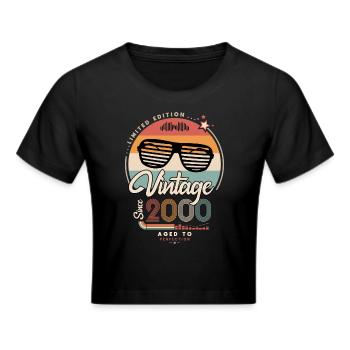 Vintage since 2000 - Cropped T-Shirt - black - Front - Marisol (170cm)