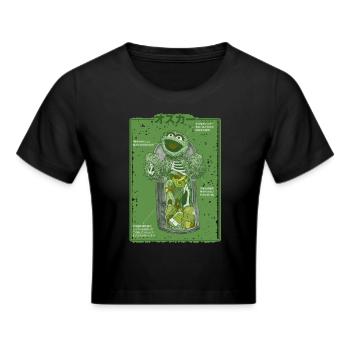 Sesamstraße Oscar Anatomie Mülltonne - Frauen Cropped T-Shirt - Schwarz - Vorne - Marisol (170cm)