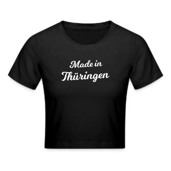 Made in Thüringen - Frauen Cropped T-Shirt - Schwarz - Vorne - Marisol (170cm)