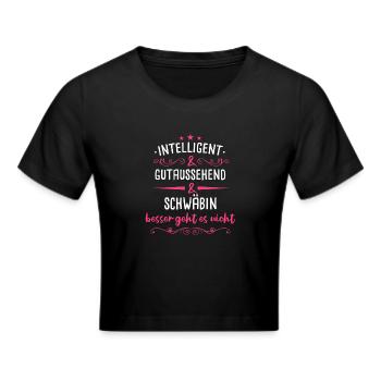 Schwaben Schwabe Schwaben Oberschwaben - Frauen Cropped T-Shirt - Schwarz - Vorne - Marisol (170cm)