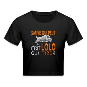 c'est Lolo qui tire Humour Laurent Chasse - Crop top - noir - Devant - Marisol (170cm)
