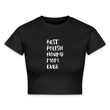 Poolse Hound Mom - Cropped T-Shirt - zwart - Voor - Marisol (170cm)