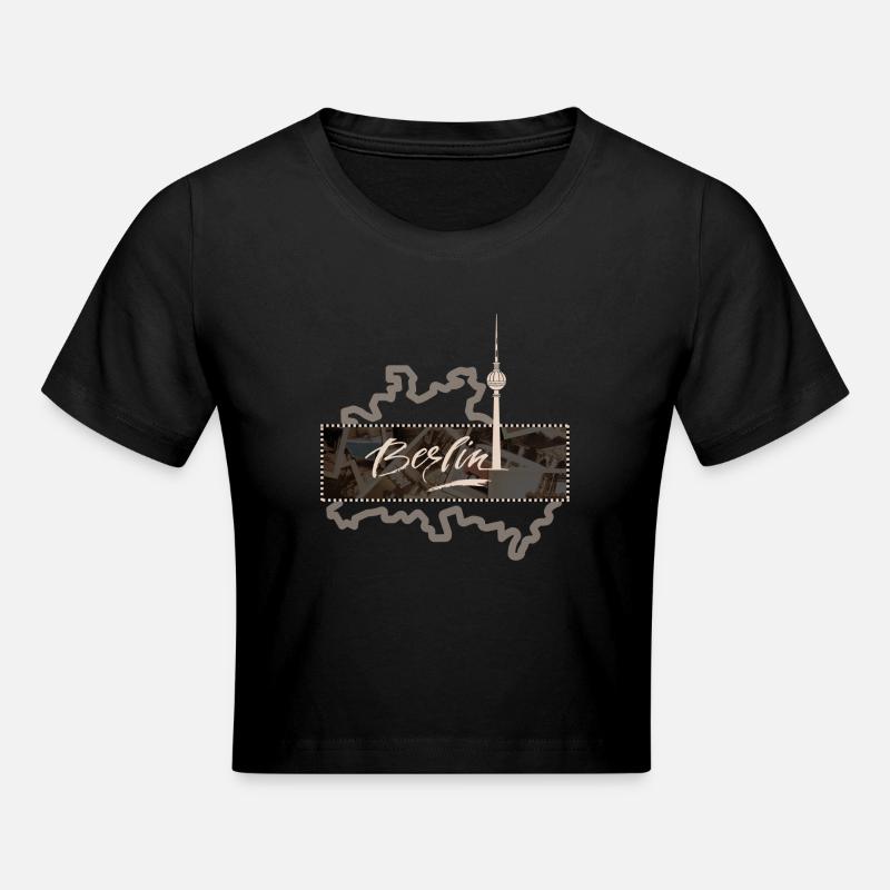 Design BERLIN - Cropped T-Shirt - black