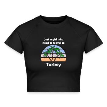 Tourist in Turkey - Cropped T-Shirt - black - Front - Marisol (170cm)