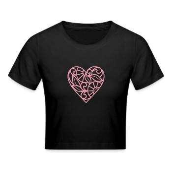 Herz - Frauen Cropped T-Shirt - Schwarz - Vorne - Marisol (170cm)