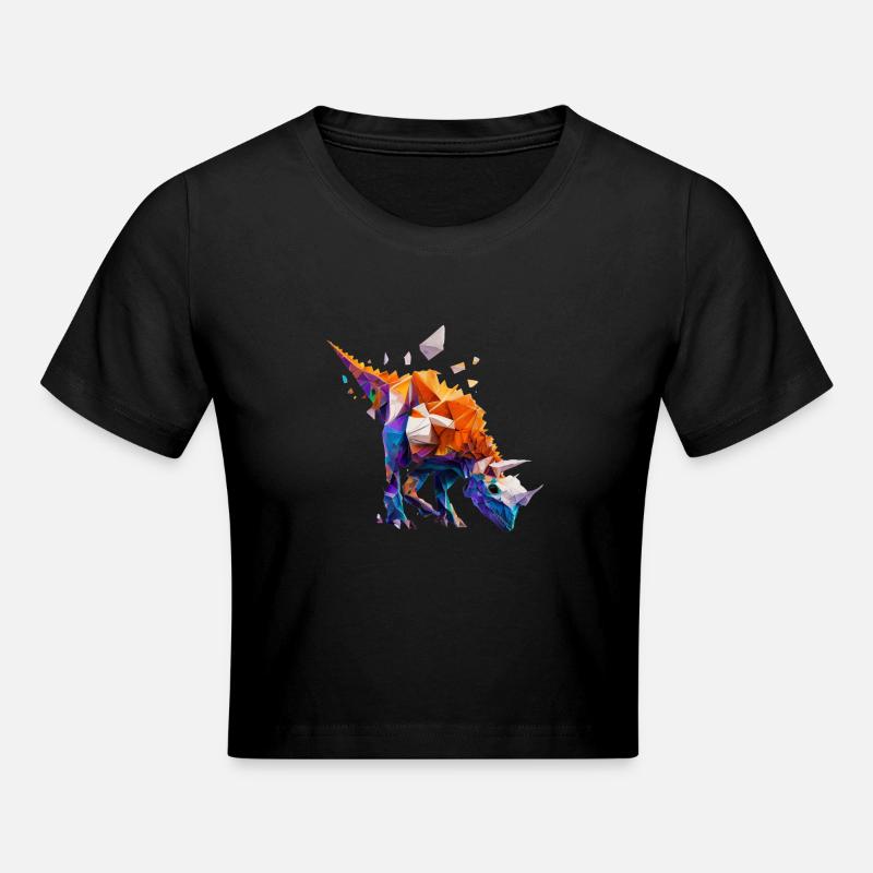 Origami T-rex : courageux, créatif - Crop top - noir