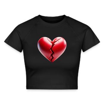 Cœur brisé - Saint-Valentin - Crop top - noir - Devant - Marisol (170cm)