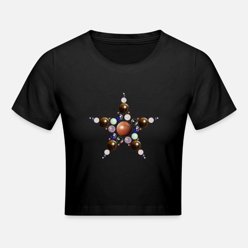 Etoile de pierre précieuse - Boules - Crop top - noir
