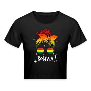 Bolivia - Cropped T-Shirt - black - Front - Marisol (170cm)