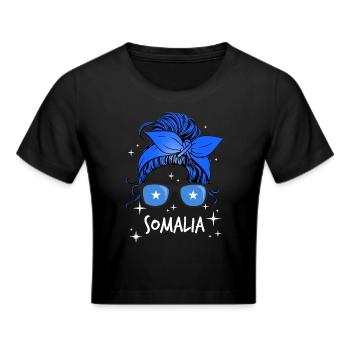 Somalia - Frauen Cropped T-Shirt - Schwarz - Vorne - Marisol (170cm)
