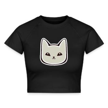 Autocollant Chat - Crop top - noir - Devant - Marisol (170cm)