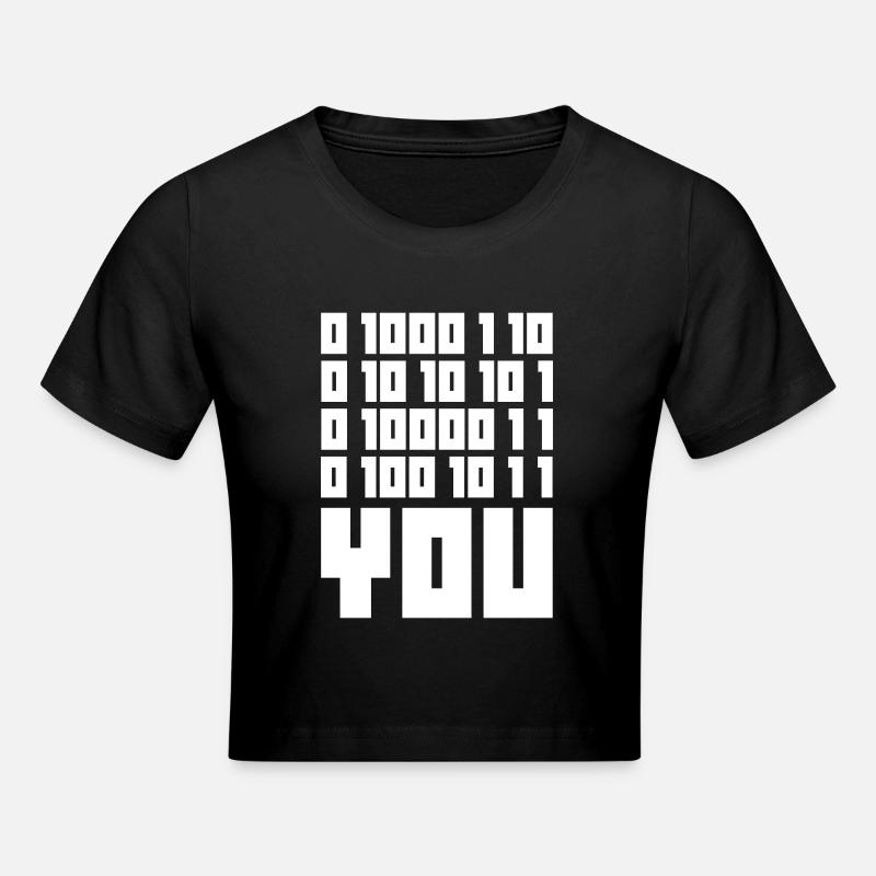 FUCK YOU - Binary code - Frauen Cropped T-Shirt - Schwarz