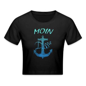 Hamburg Moin - Frauen Cropped T-Shirt - Schwarz - Vorne - Marisol (170cm)