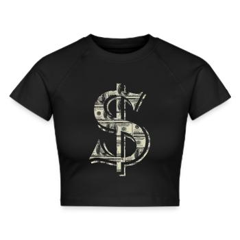 dollar rempli de billets de 100 dollars - Crop top - noir - Devant - Marisol (170cm)