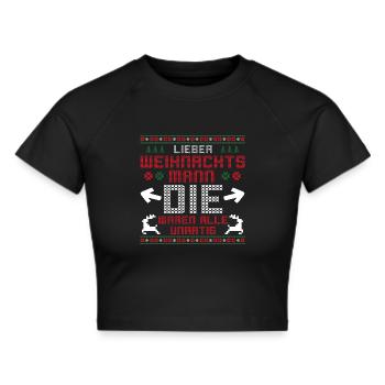 Santa Claus Naughty Naughty - Cropped T-Shirt - black - Front - Marisol (170cm)