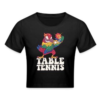 Ping Pong Perroquet Tenue Tennis de Table Oiseau - Crop top - noir - Devant - Marisol (170cm)