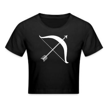 Bogen Schütze Sternzeichen - Frauen Cropped T-Shirt - Schwarz - Vorne - Marisol (170cm)