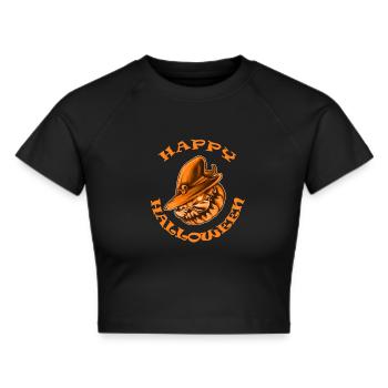 Halloween Candy Time - Frauen Cropped T-Shirt - Schwarz - Vorne - Marisol (170cm)