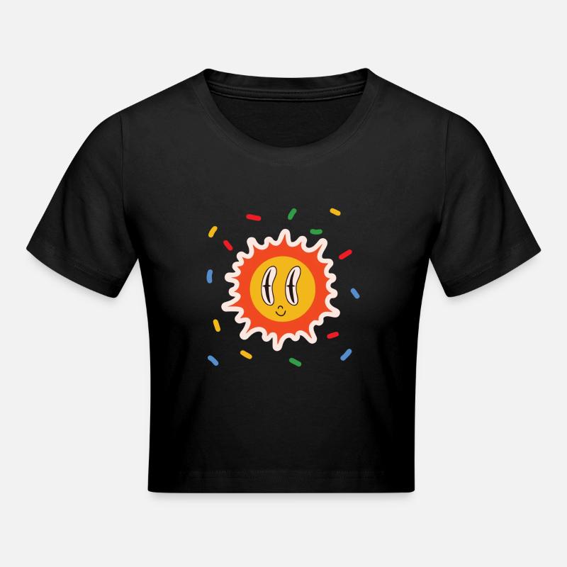 Trippy Sun - Crop top - noir