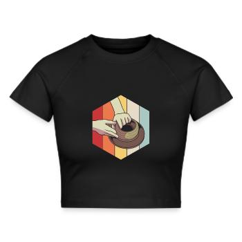 Pottery - Cropped T-Shirt - black - Front - Marisol (170cm)