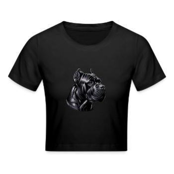 Majestätische Cane Corso Porträts - Frauen Cropped T-Shirt - Schwarz - Vorne - Marisol (170cm)