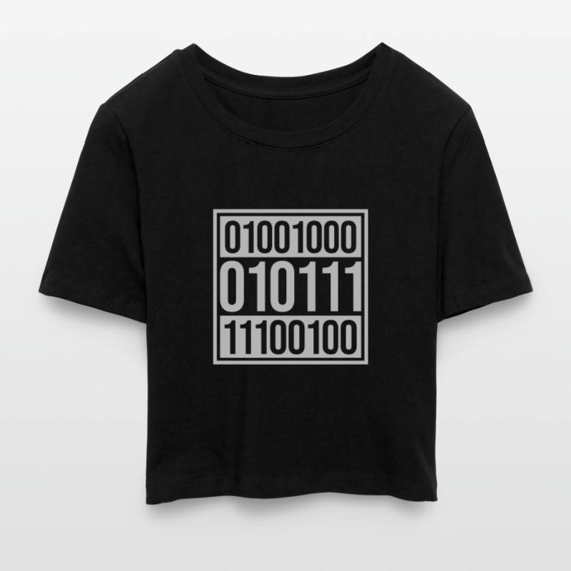 Binary Code Program Language Cropped T-Shirt