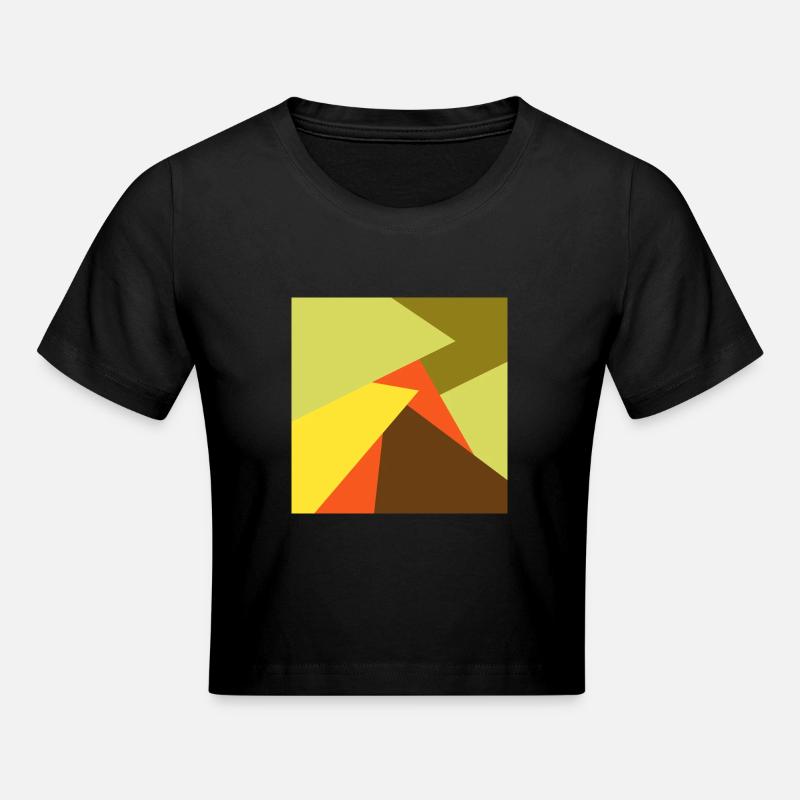 brun vert rouge jaune abstrait - Crop top - noir