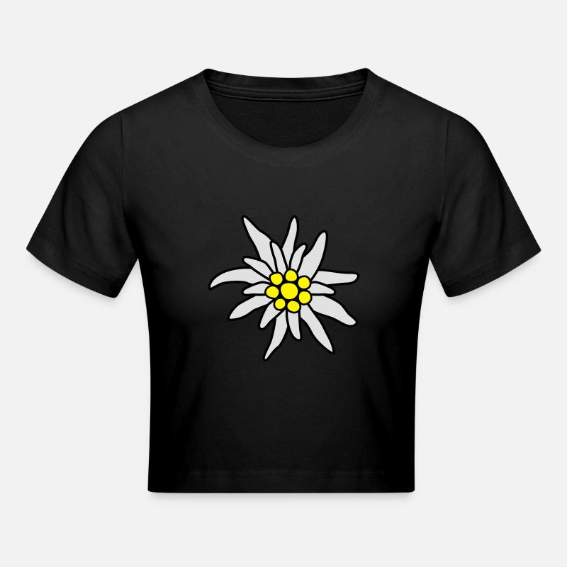 Fleur, edelweiss - Crop top - noir