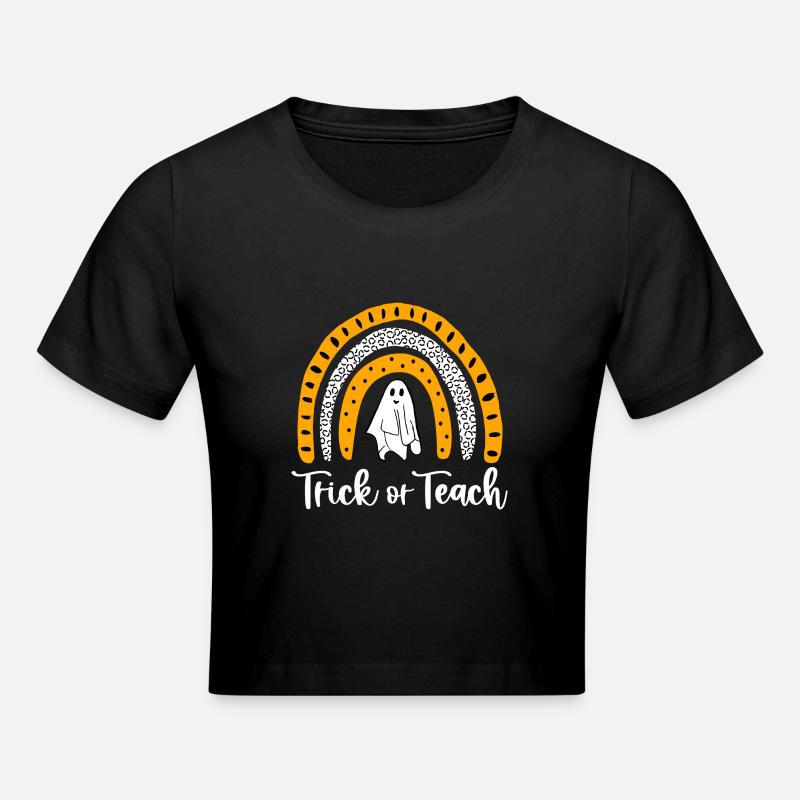 Trick Or Teach Rainbow Ghost - Crop top - noir
