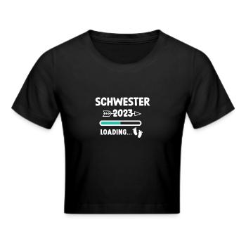 Schwester 2023 - Frauen Cropped T-Shirt - Schwarz - Vorne - Marisol (170cm)