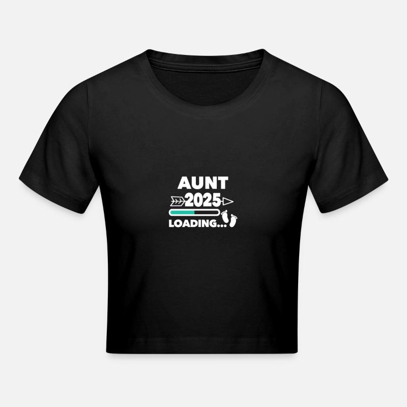 Aunt 2025 loading... - Cropped T-Shirt - black