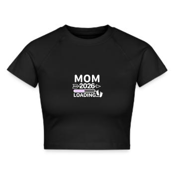 Maman 2026 - Annonce de grossesse de la barre de chargement - Crop top - noir - Devant - Marisol (170cm)