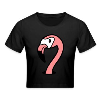 visage tête trou étage flamingo clip-art voiture comique - Crop top - noir - Devant - Marisol (170cm)