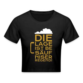 Bier Die Lage ist besäufniserregend - Frauen Cropped T-Shirt - Schwarz - Vorne - Marisol (170cm)