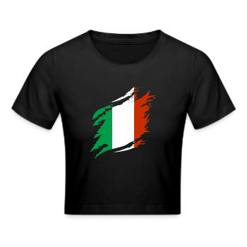 Italie Drapeau Vintage Drapeau Italien Occasion Look - Crop top - noir - Devant - Marisol (170cm)