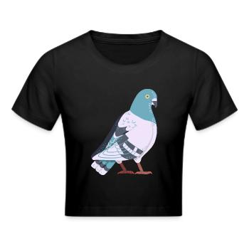 Taube - Frauen Cropped T-Shirt - Schwarz - Vorne - Marisol (170cm)