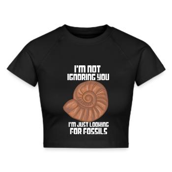 Fossiliensucher Auf Spurensuche - Frauen Cropped T-Shirt - Schwarz - Vorne - Marisol (170cm)