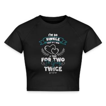 Relationship Speed Dating Date Flirting - Cropped T-Shirt - black - Front - Marisol (170cm)