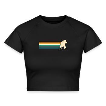 Büffel Rind Ochsen - Frauen Cropped T-Shirt - Schwarz - Vorne - Marisol (170cm)
