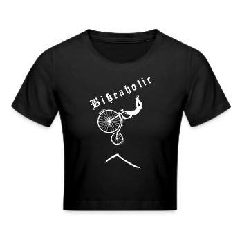 Bikeaholic retro weiß - Frauen Cropped T-Shirt - Schwarz - Vorne - Marisol (170cm)