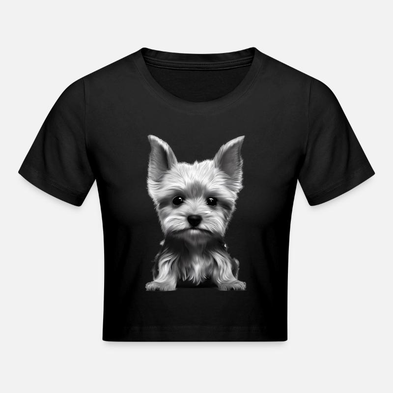 Yorkshire Terrier Chien Chiot Propriétaire de chien Chien - Crop top - noir