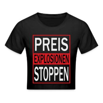 Preisexplosionen Stoppen - Frauen Cropped T-Shirt - Schwarz - Vorne - Marisol (170cm)