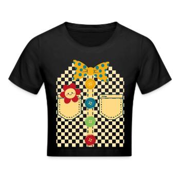 Bunte Clown-Dekoration - Frauen Cropped T-Shirt - Schwarz - Vorne - Marisol (170cm)