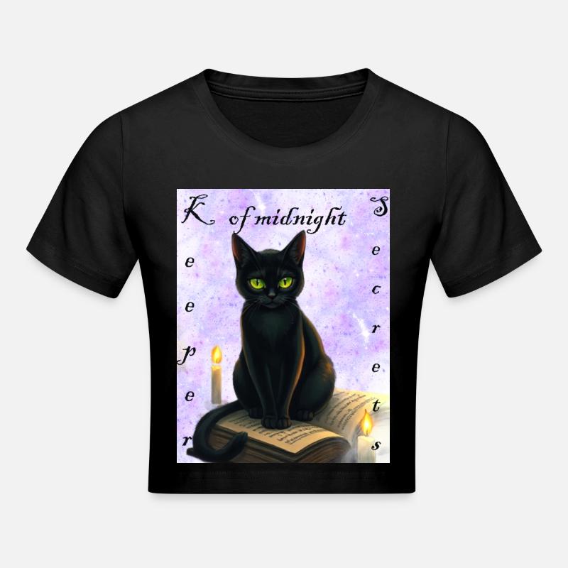 Keeper of midnight secrets - Cropped T-Shirt - black