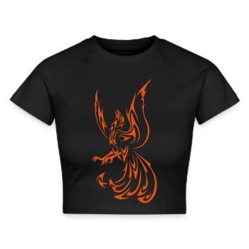 phoenix - Cropped T-Shirt - black - Front - Marisol (170cm)